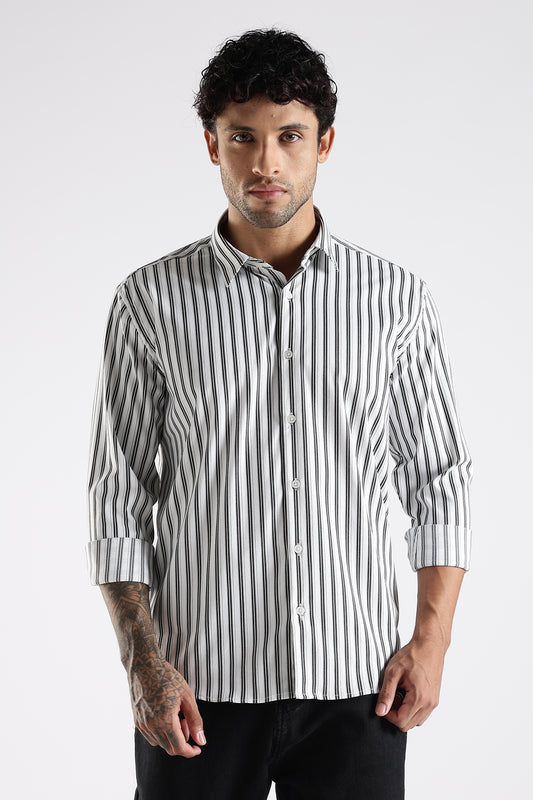Regular Fit White Stripe Shirt