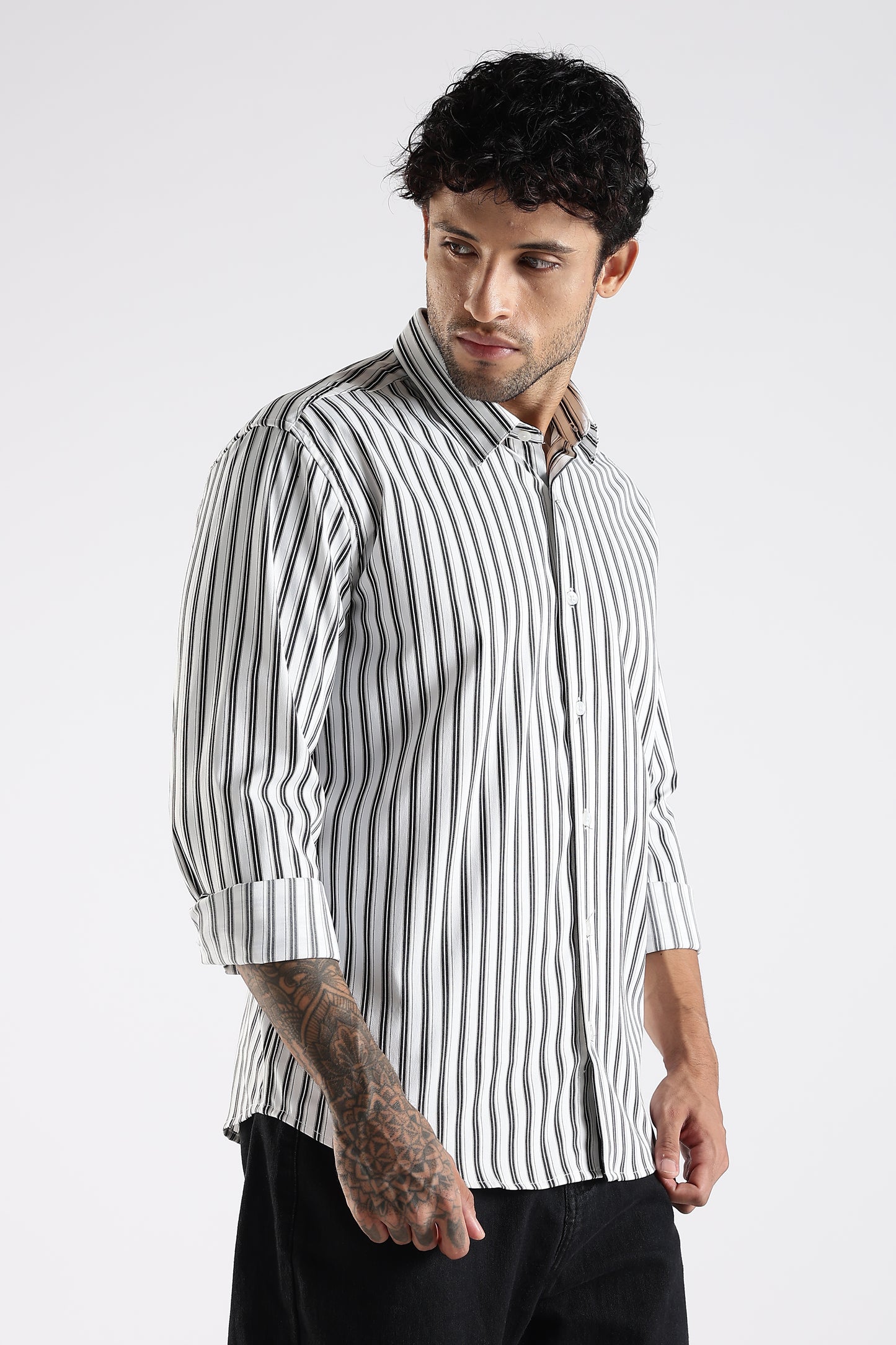 Regular Fit White Stripe Shirt