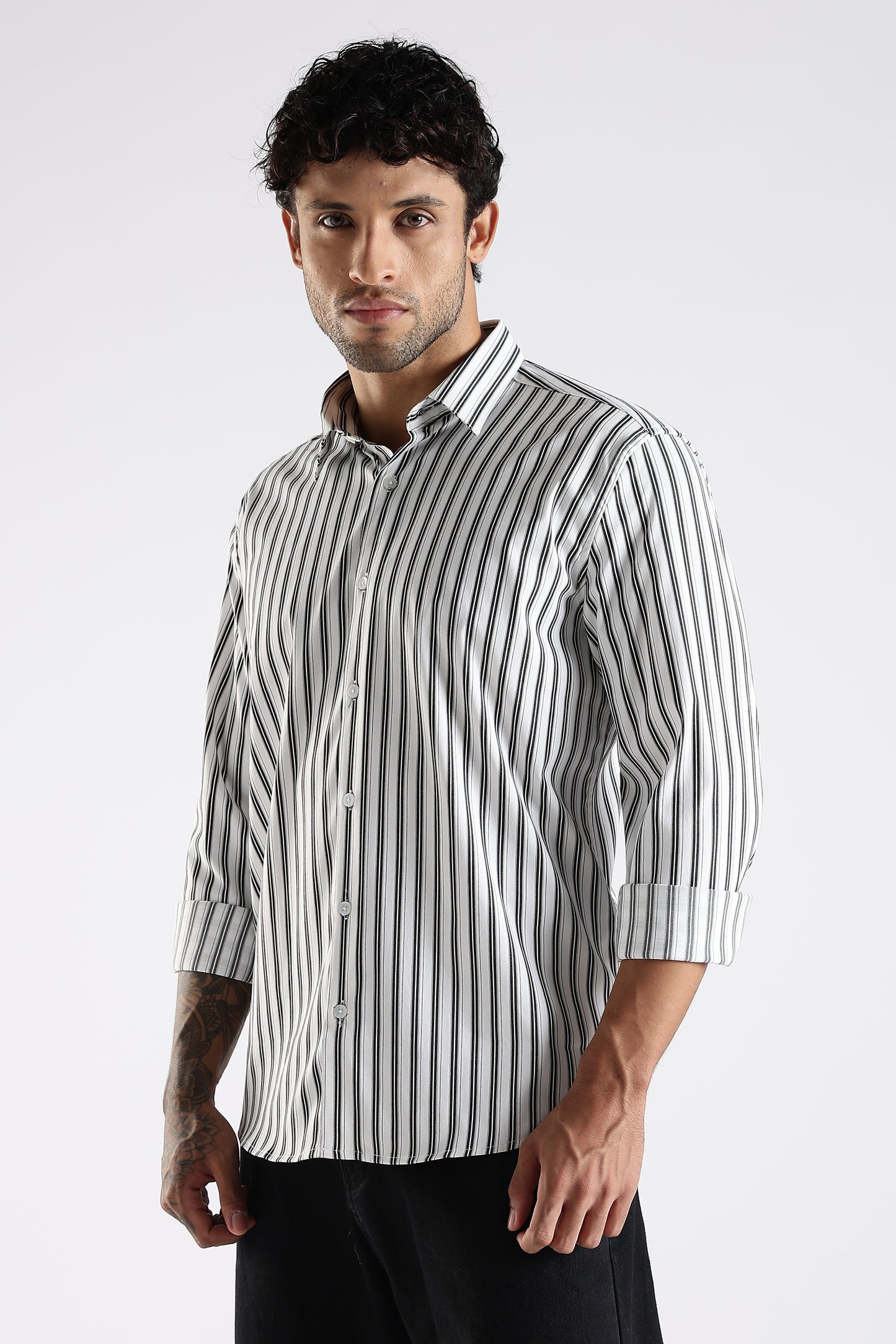 Regular Fit White Stripe Shirt
