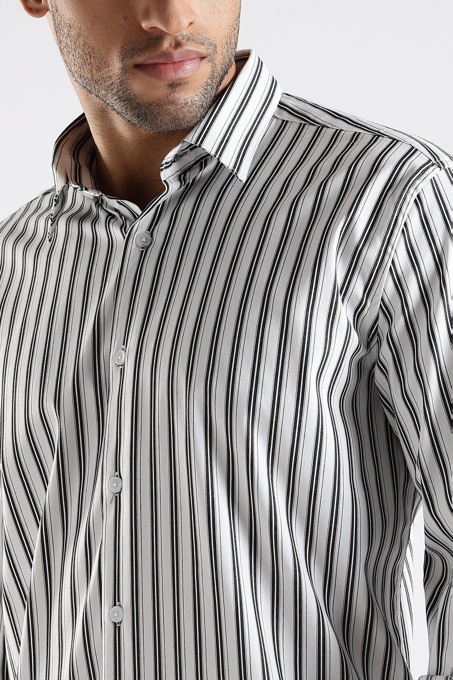 Regular Fit White Stripe Shirt