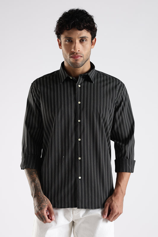 Regular Fit Black Stripe Shirt