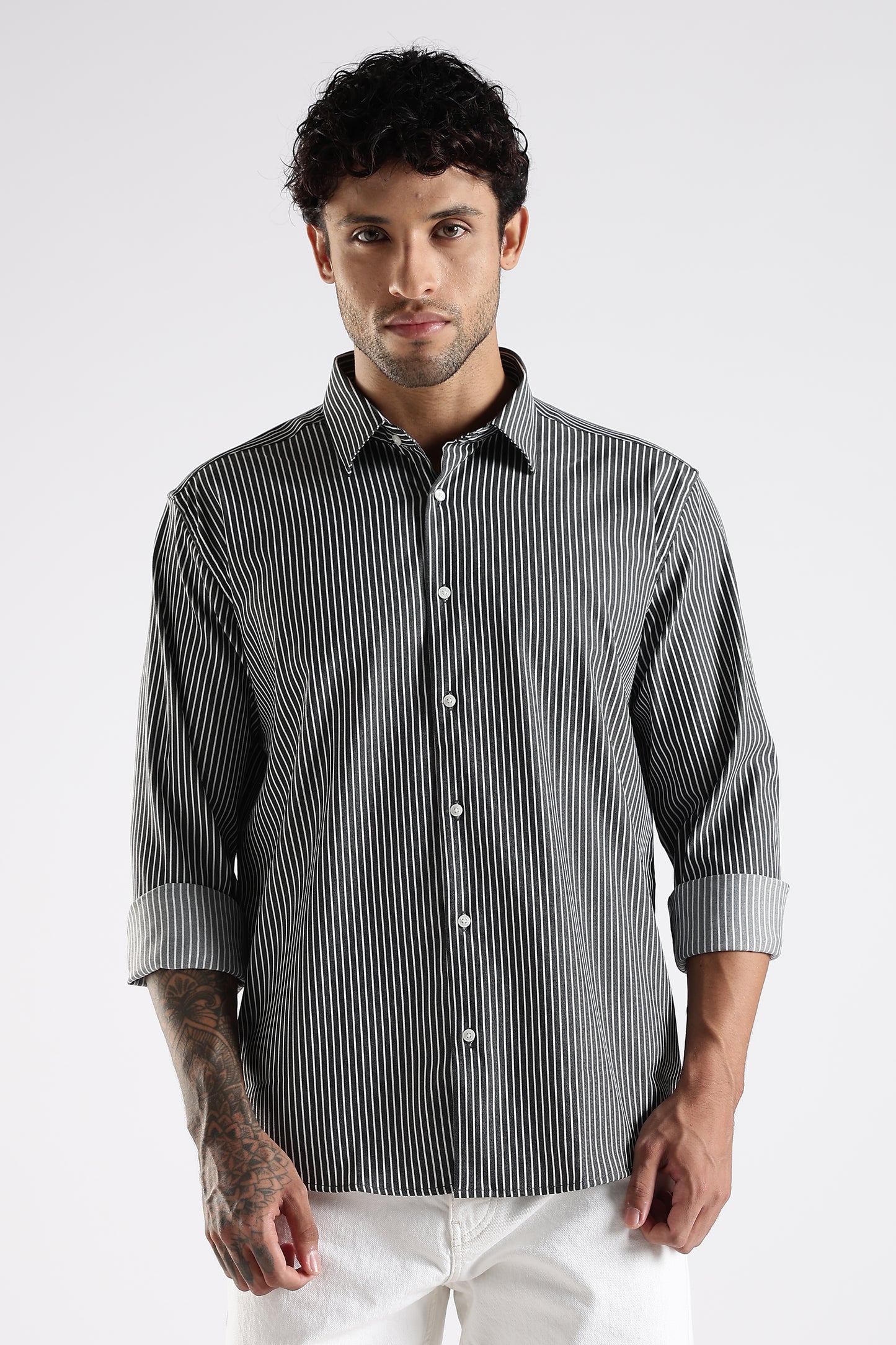Regular Fit Black Stripe Shirt