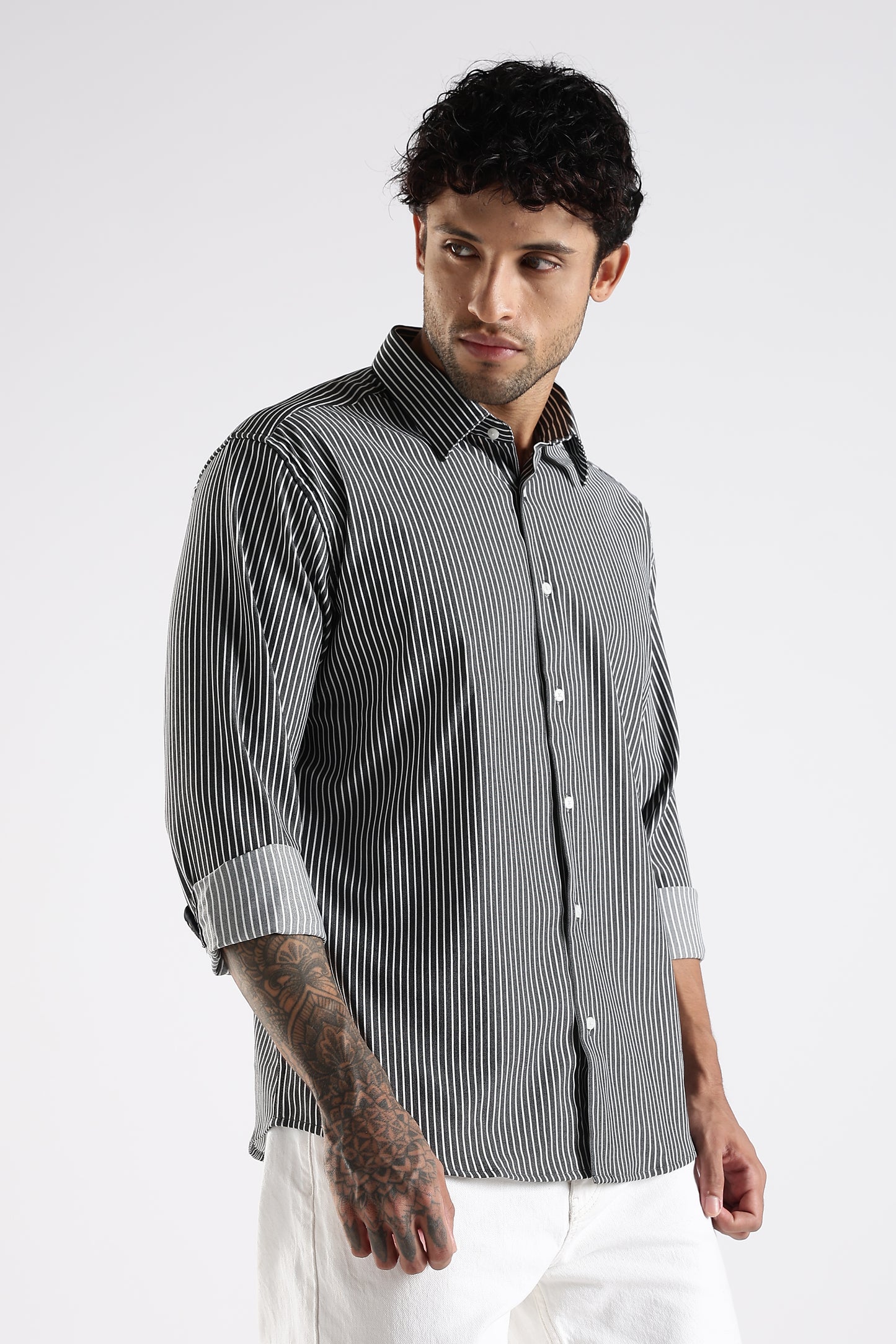 Regular Fit Black Stripe Shirt