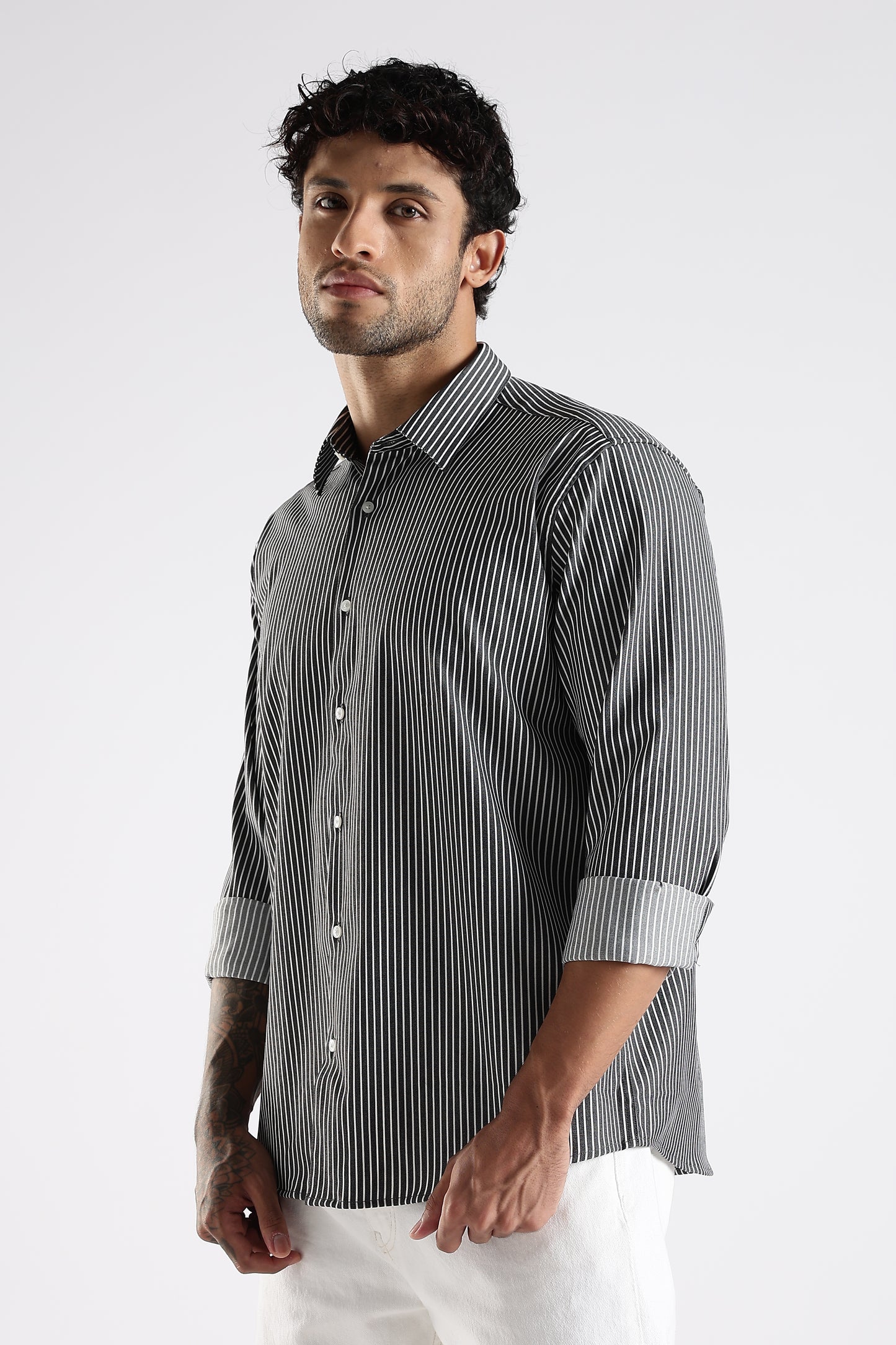 Regular Fit Black Stripe Shirt