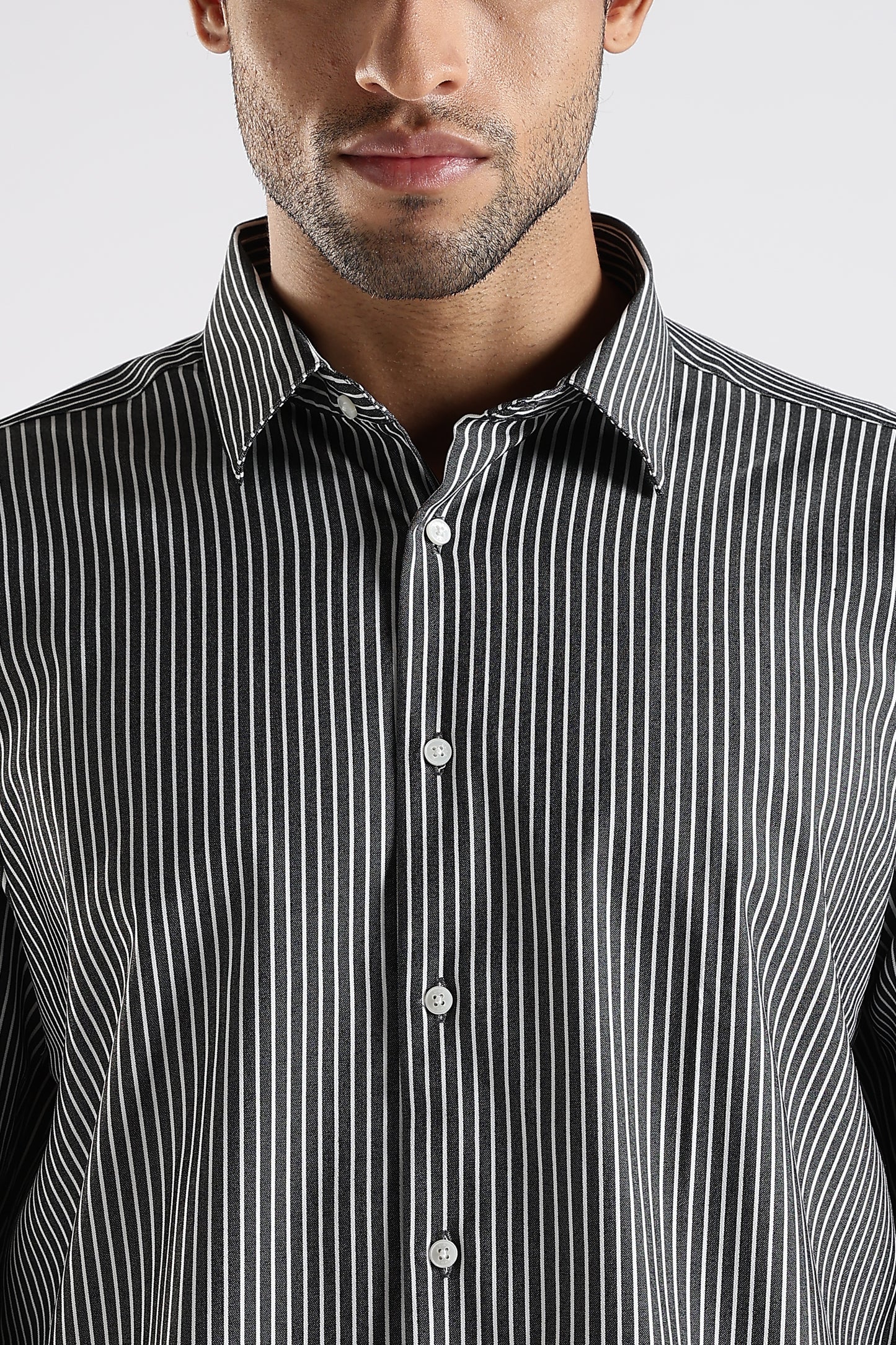 Regular Fit Black Stripe Shirt