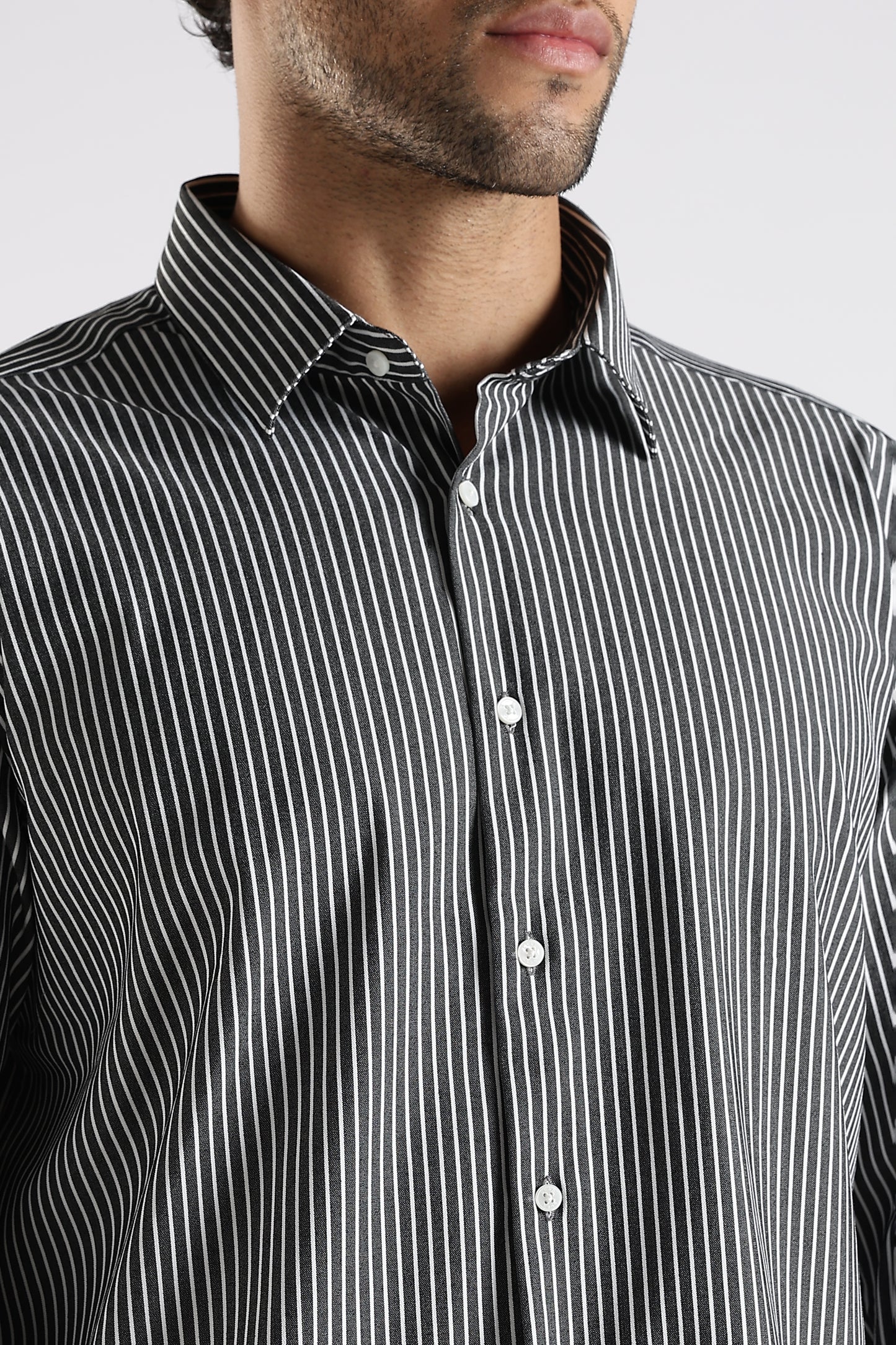 Regular Fit Black Stripe Shirt