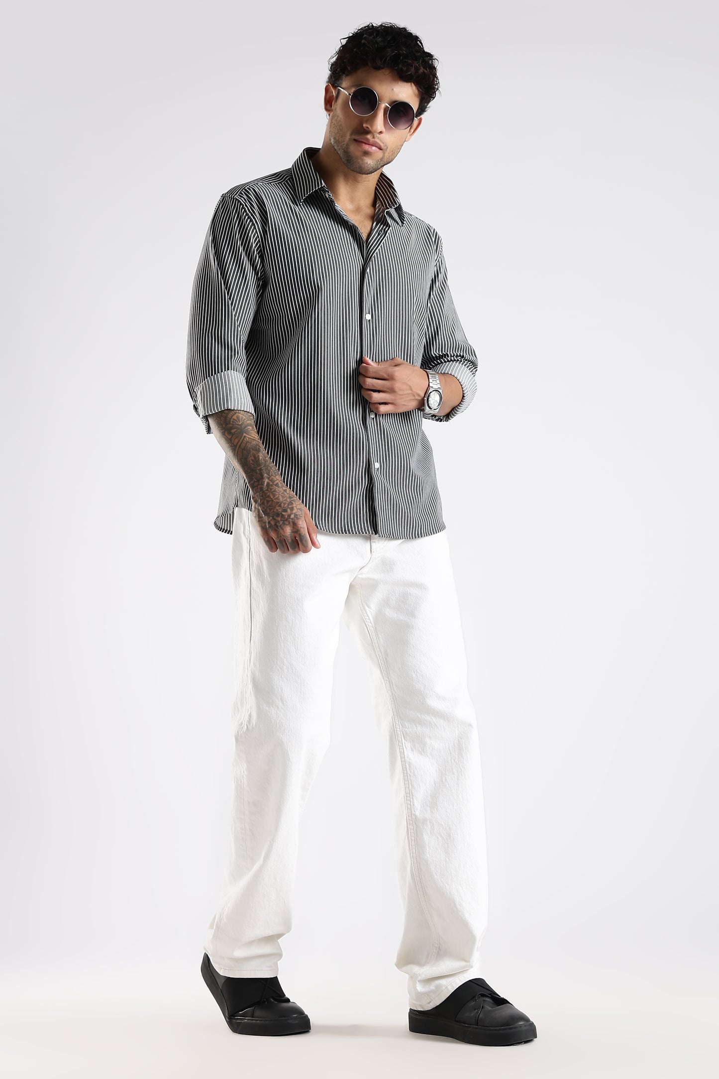 Regular Fit Black Stripe Shirt
