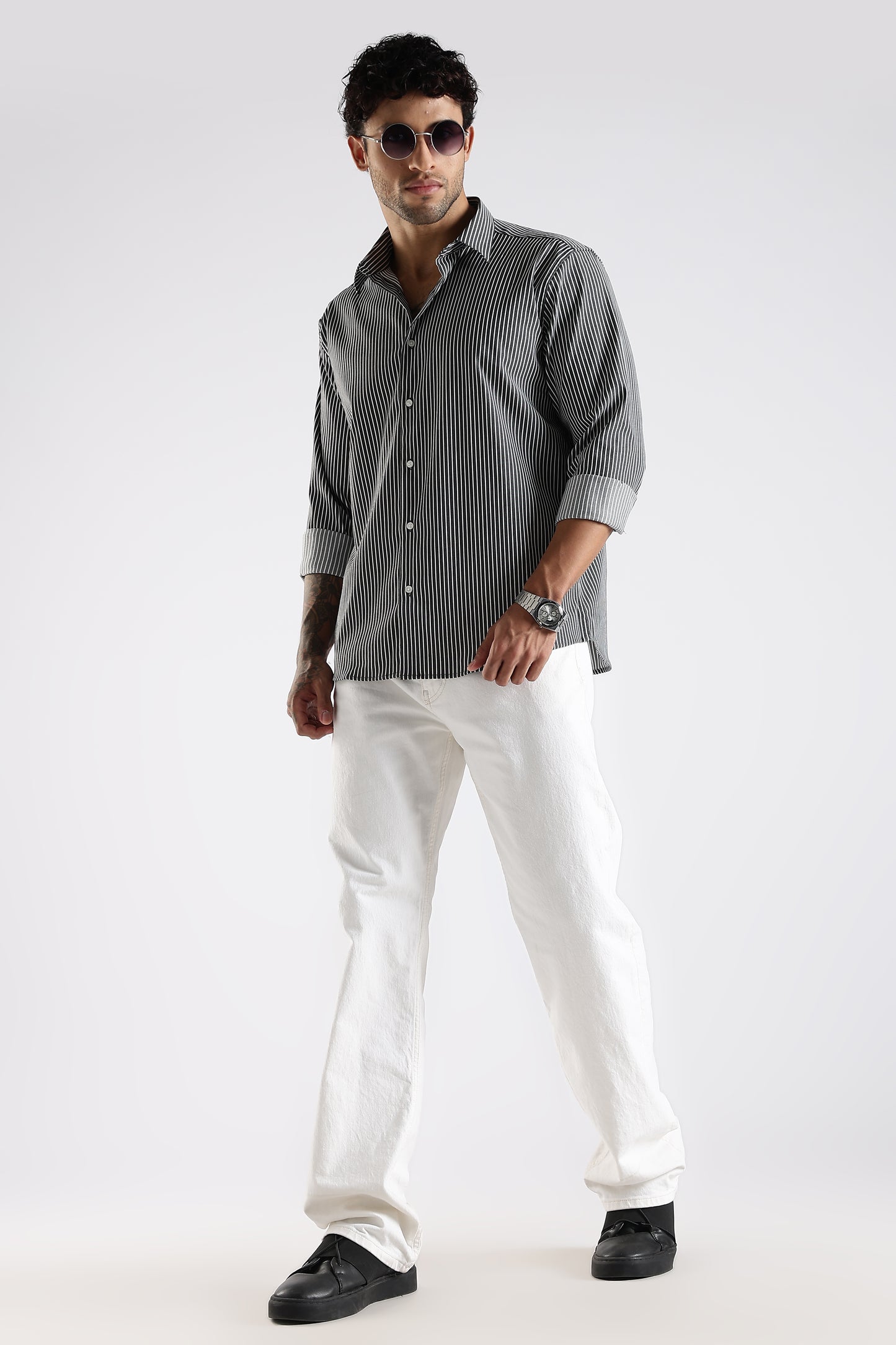 Regular Fit Black Stripe Shirt