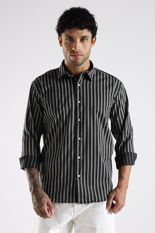 Regular Fit Black Stripe Shirt