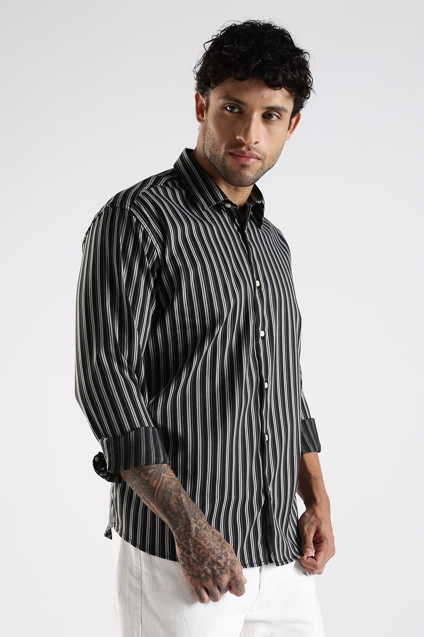 Regular Fit Black Stripe Shirt