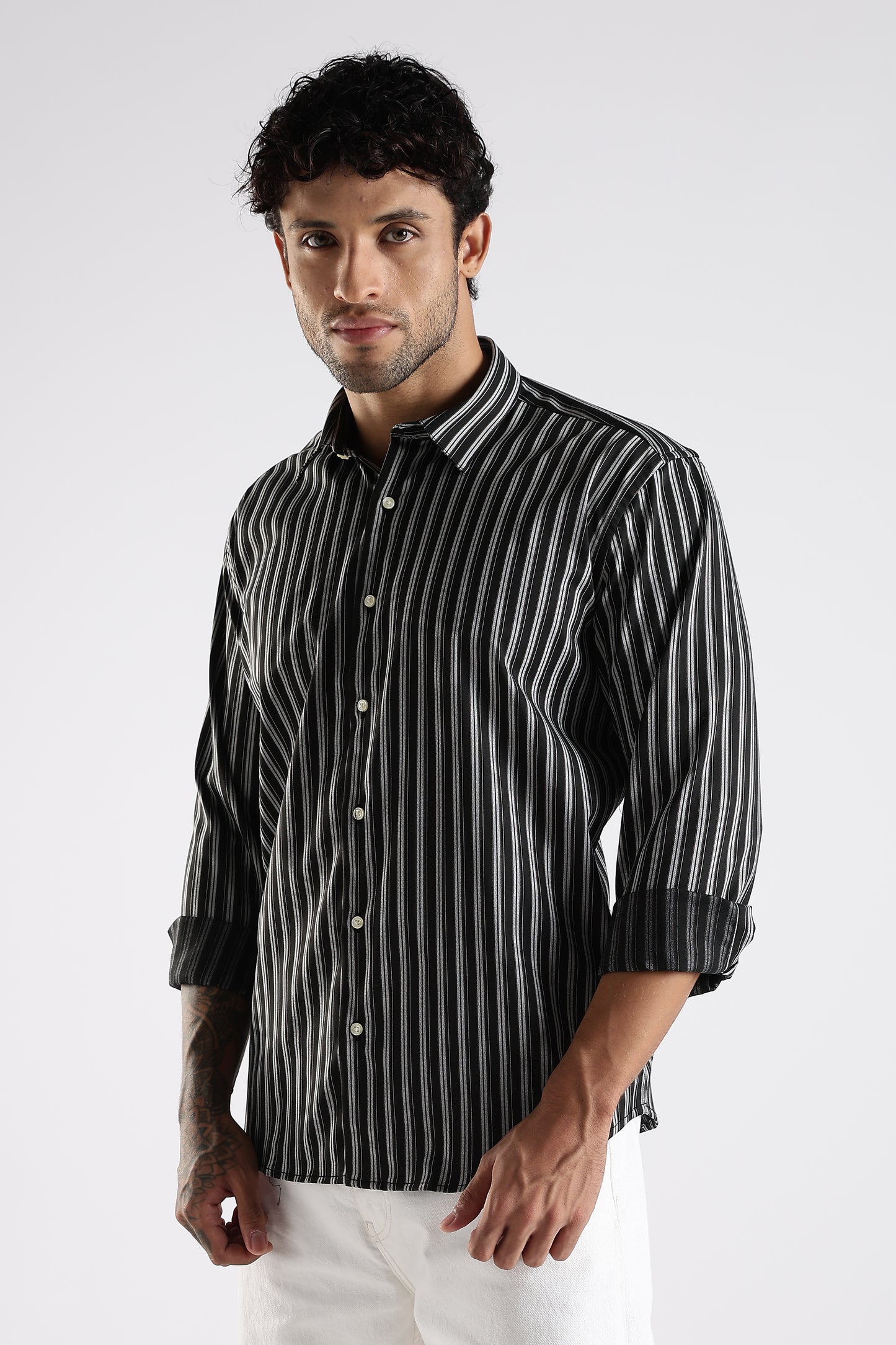 Regular Fit Black Stripe Shirt
