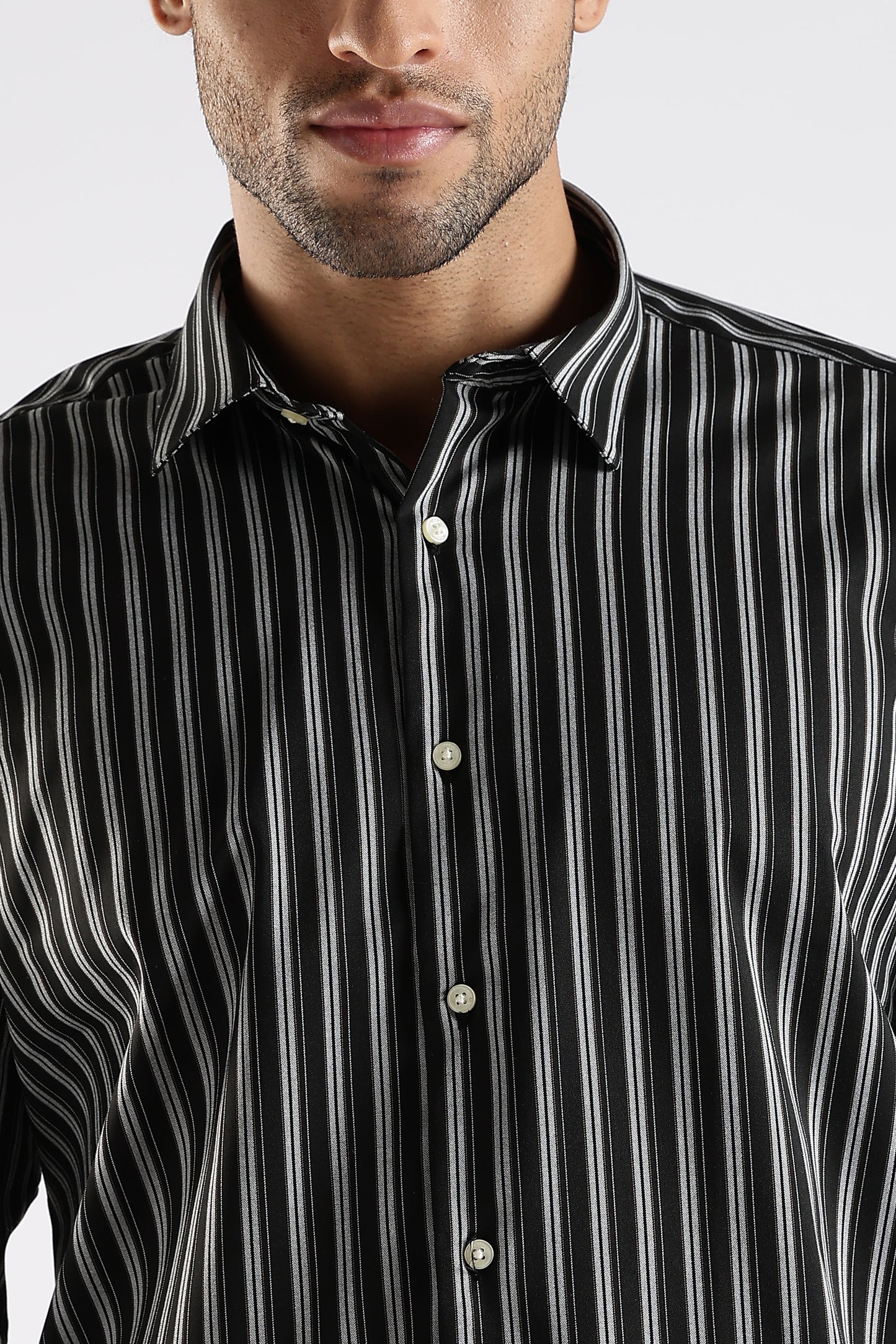Regular Fit Black Stripe Shirt