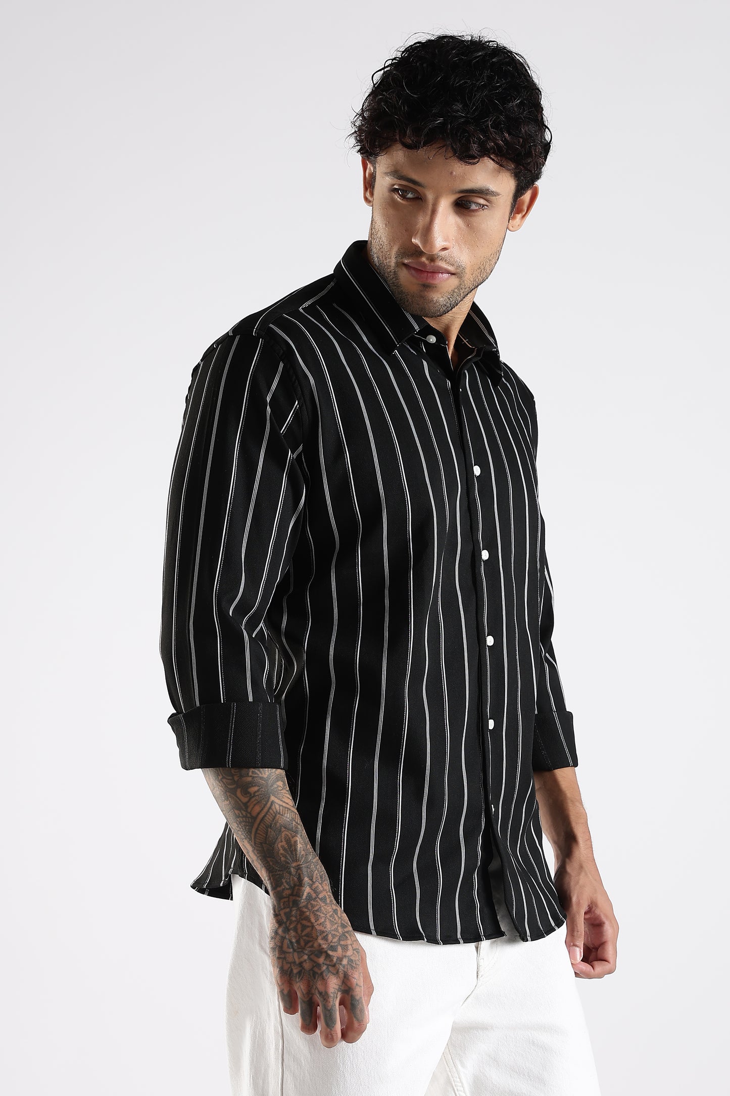 Regular Fit Black Stripe Shirt