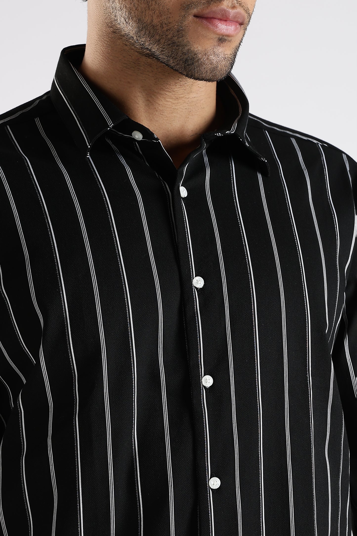 Regular Fit Black Stripe Shirt