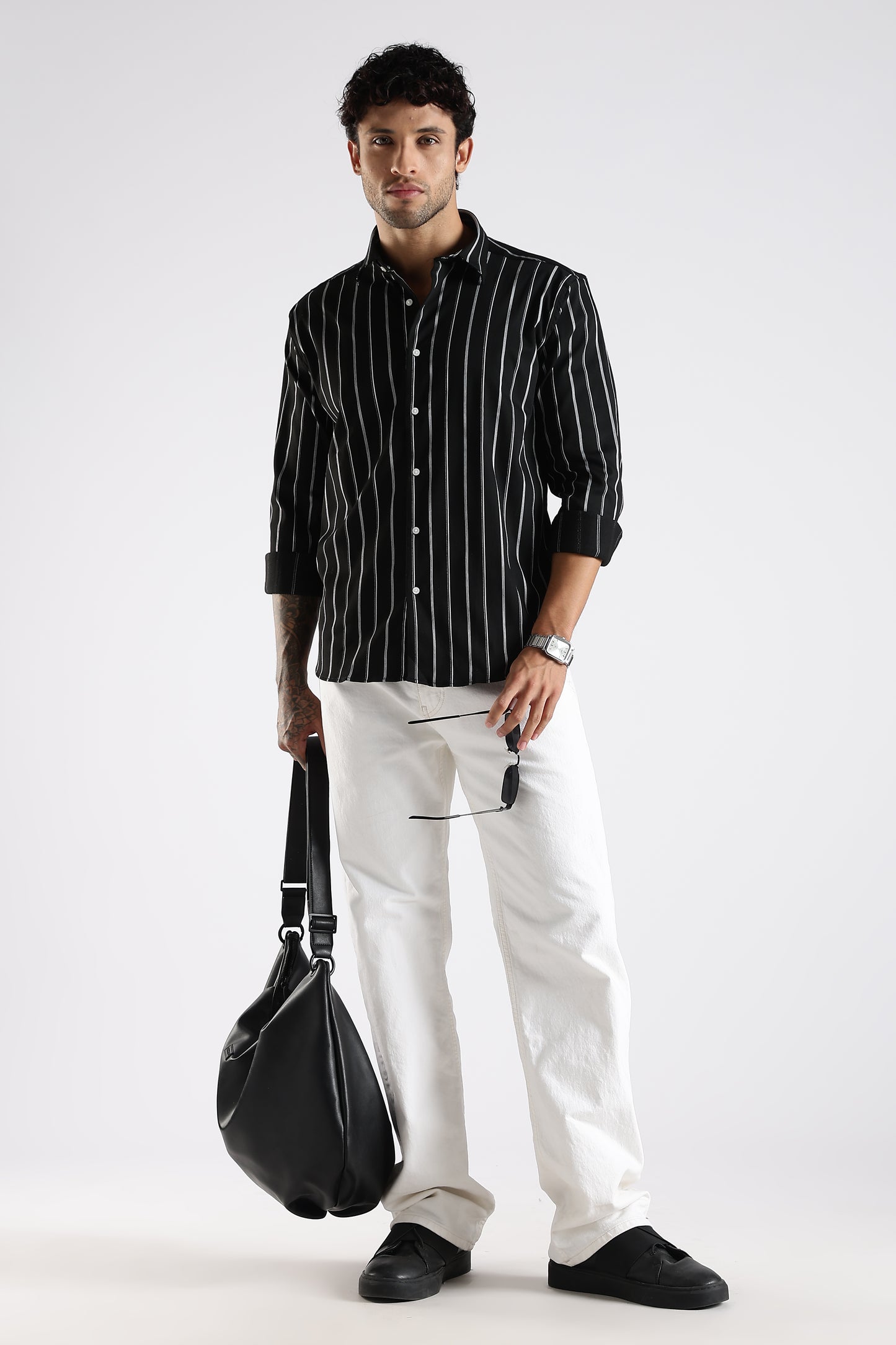 Regular Fit Black Stripe Shirt