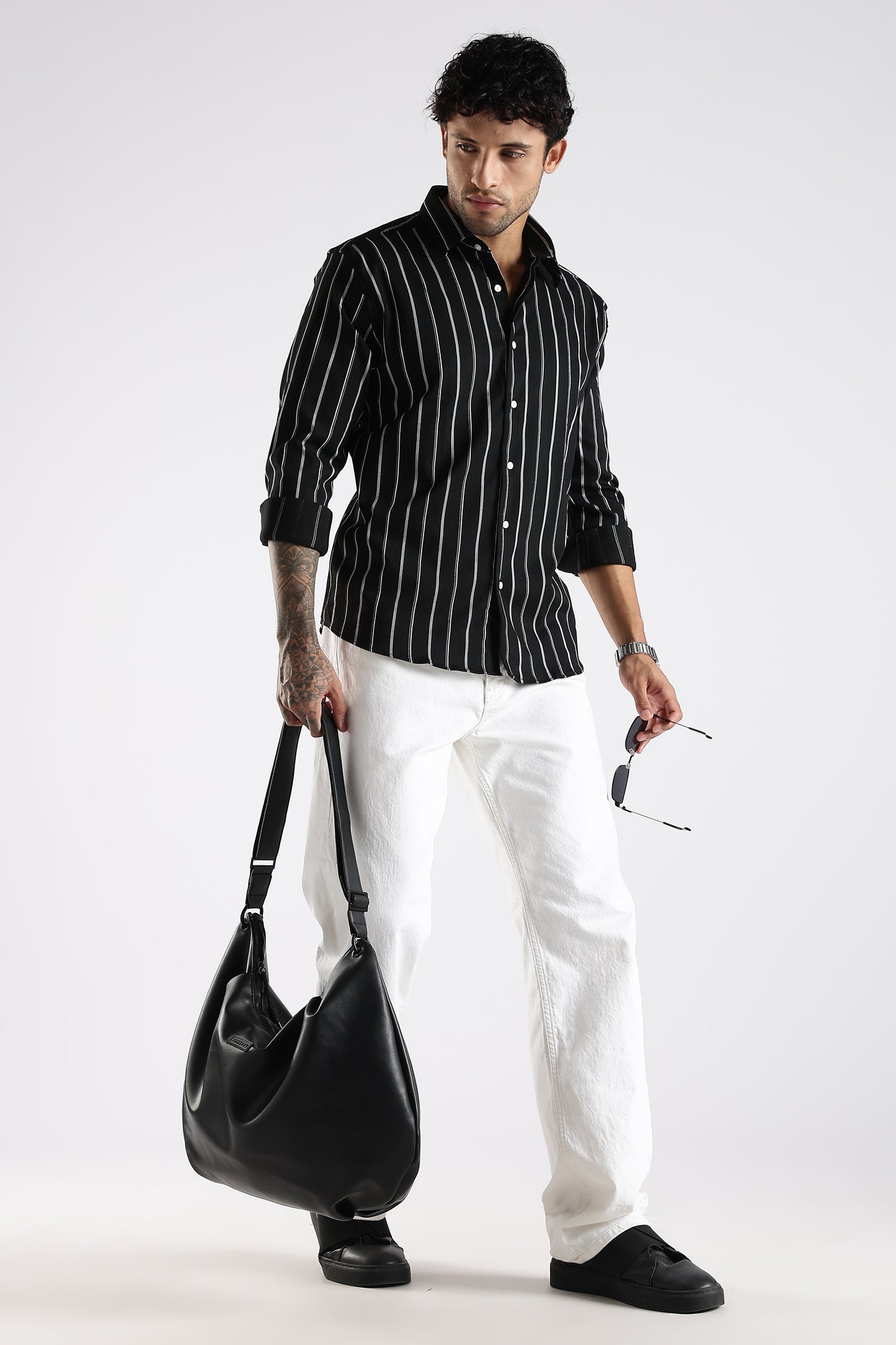 Regular Fit Black Stripe Shirt