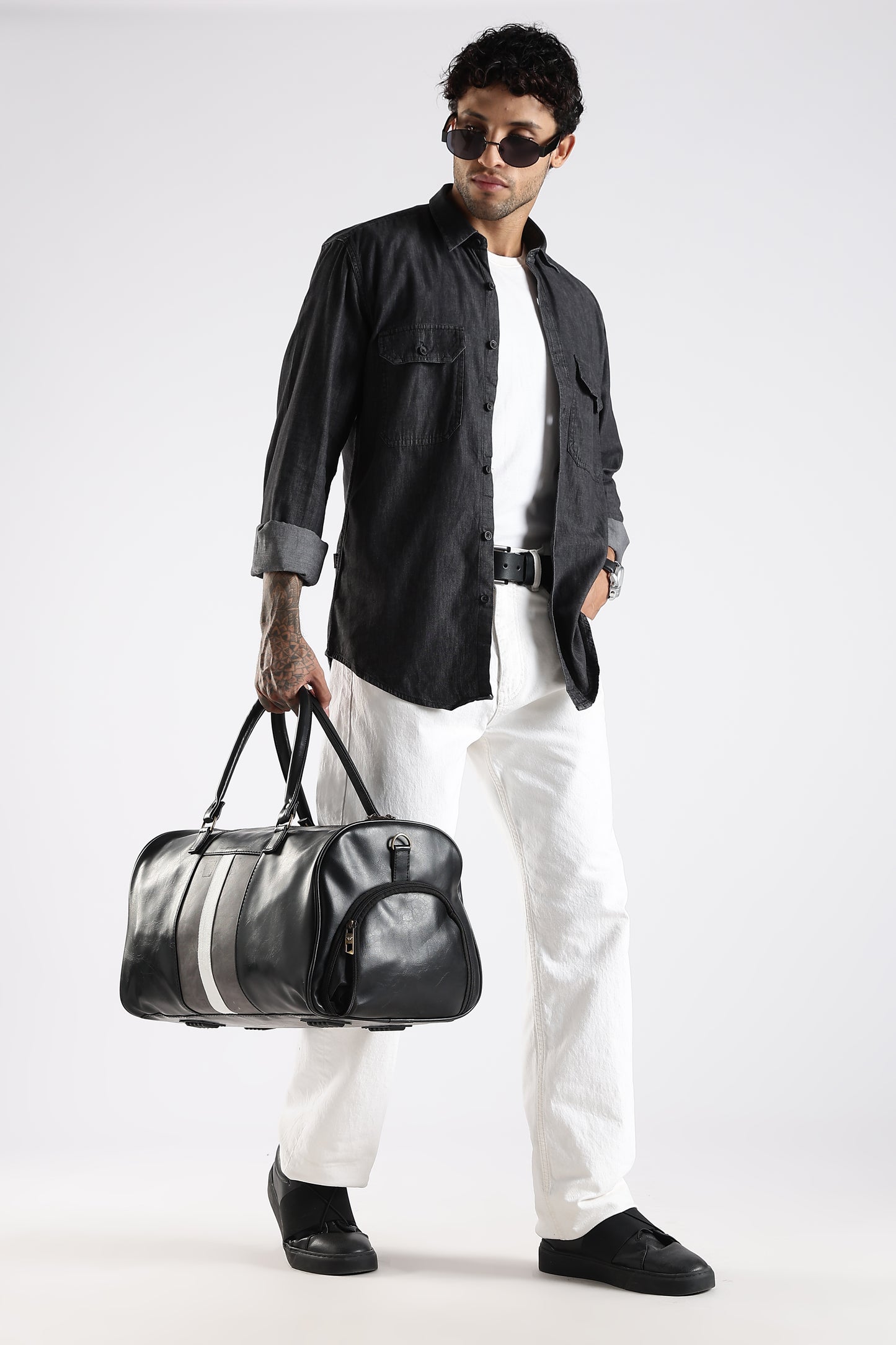 Regular Fit Black Denim Shirt