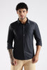 Regular Fit Stitchless Imported Designer Dark Grey Shirt