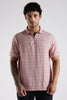 Regular Fit Jackuard Textured Zipper Polo Light Pink Tshirt
