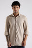 Regular Fit Textured Jacquard Fabric Warm Beige Shirt