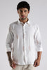 Regular Fit Leaf Embroidary Designer White Shirt