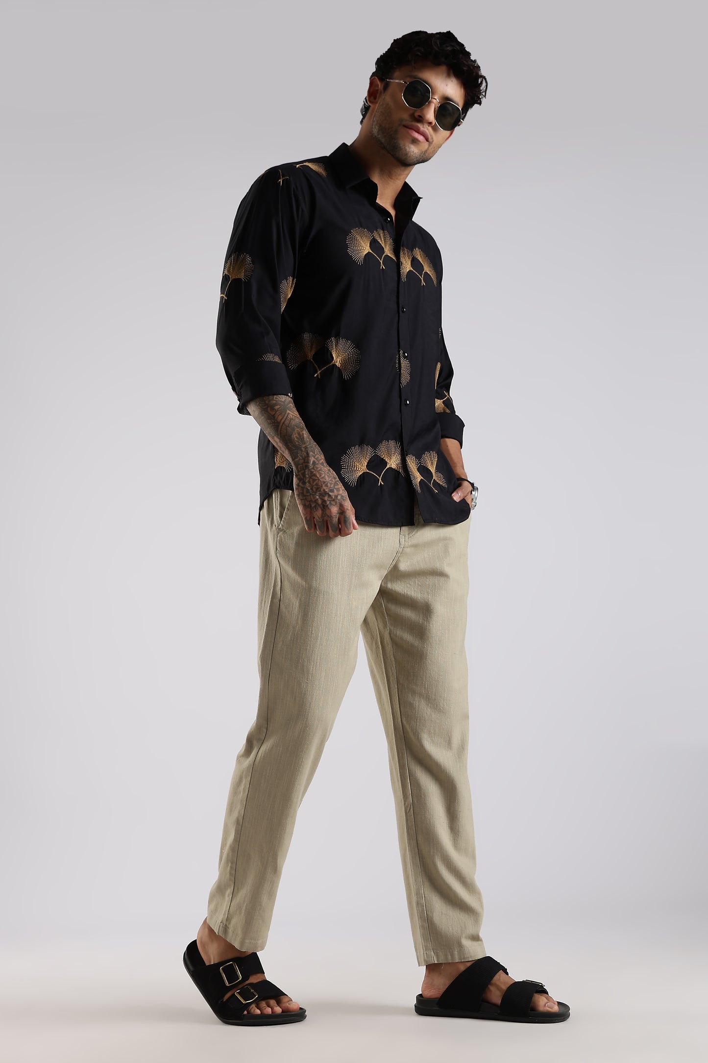 Regular Fit Linen Blend Light Beige Trouser