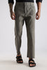 Regular Fit Linen Blend Charcoal Grey Trouser