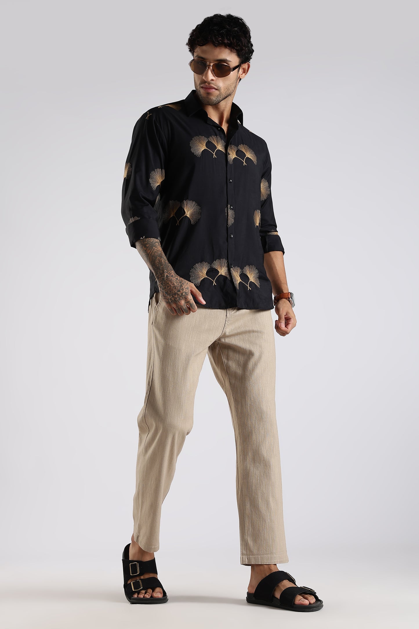 Regular Fit Linen Blend Light Beige Trouser