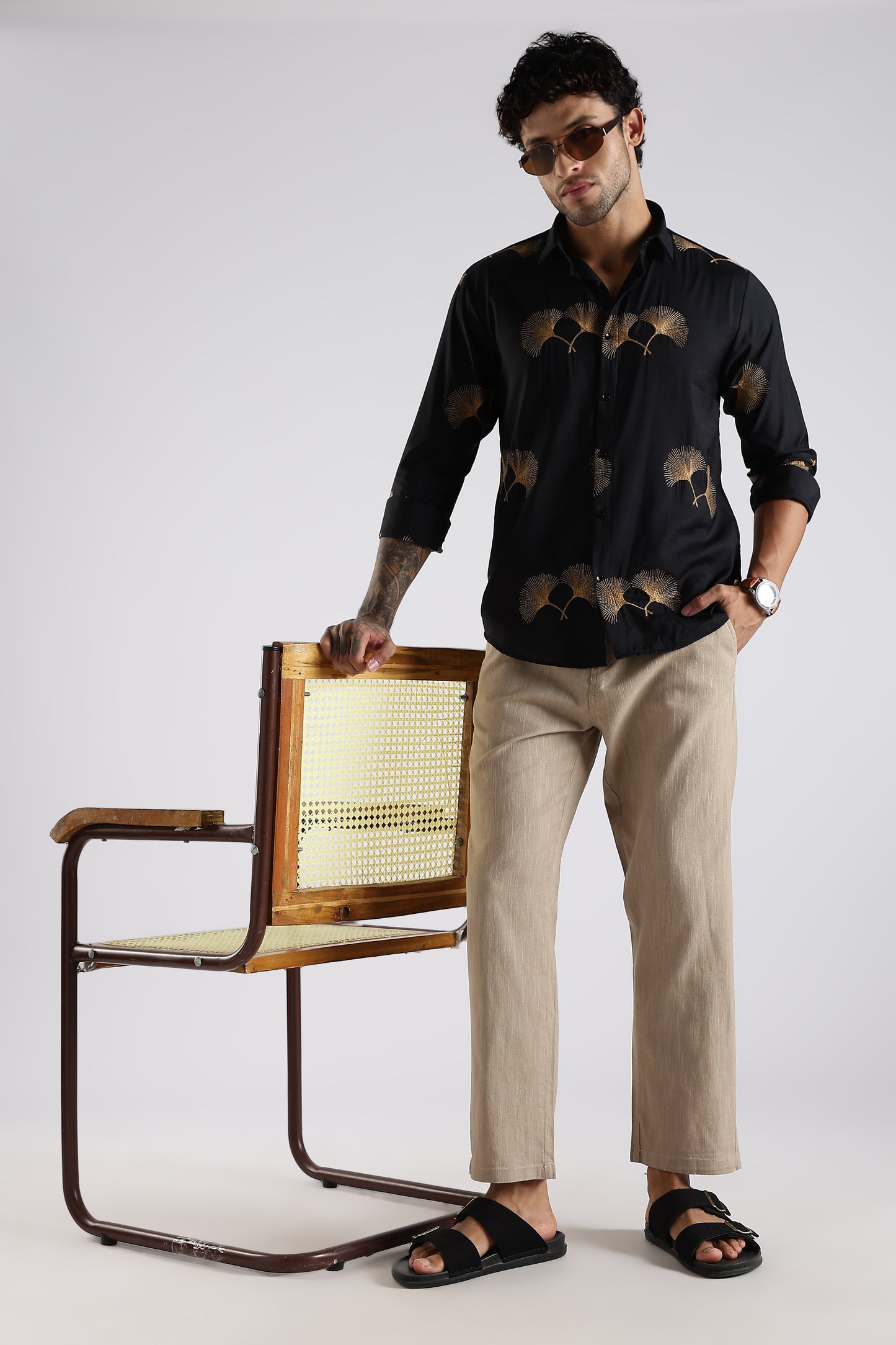 Regular Fit Linen Blend Light Beige Trouser