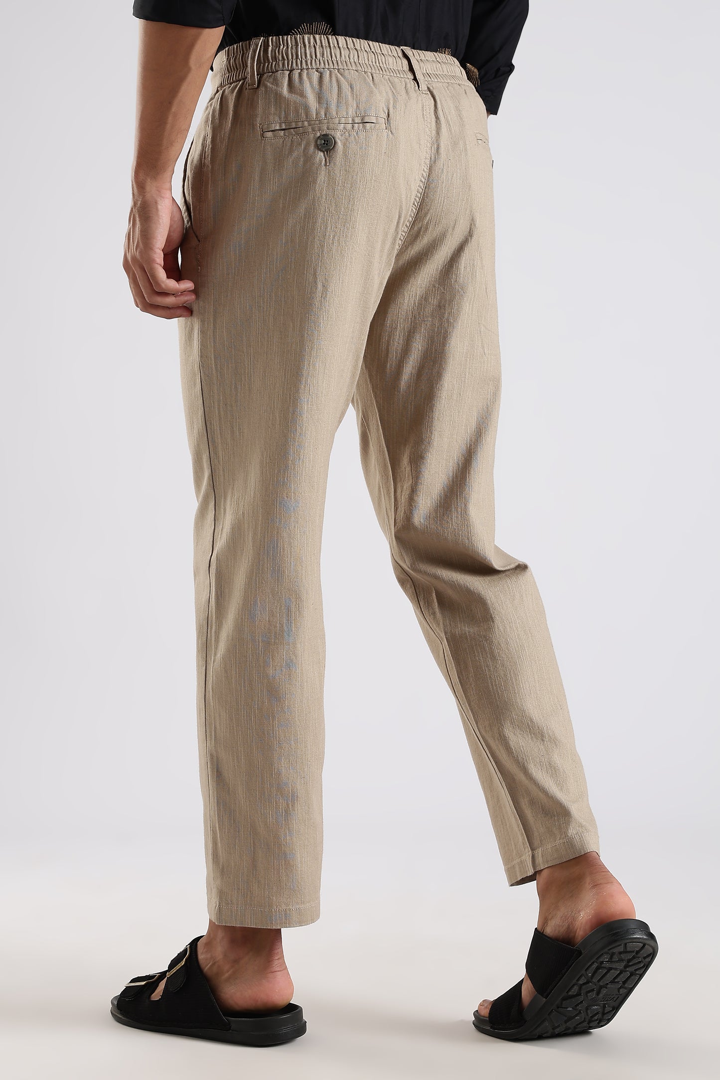 Regular Fit Linen Blend Light Beige Trouser