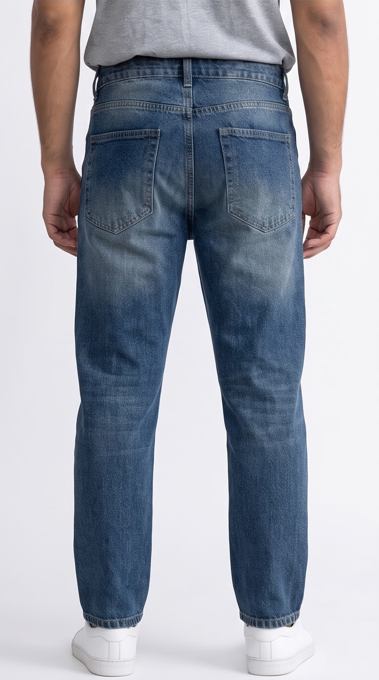 Dark Blue Wash Mom Fit Jean