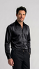 Black Satin Regular Fit Shirt