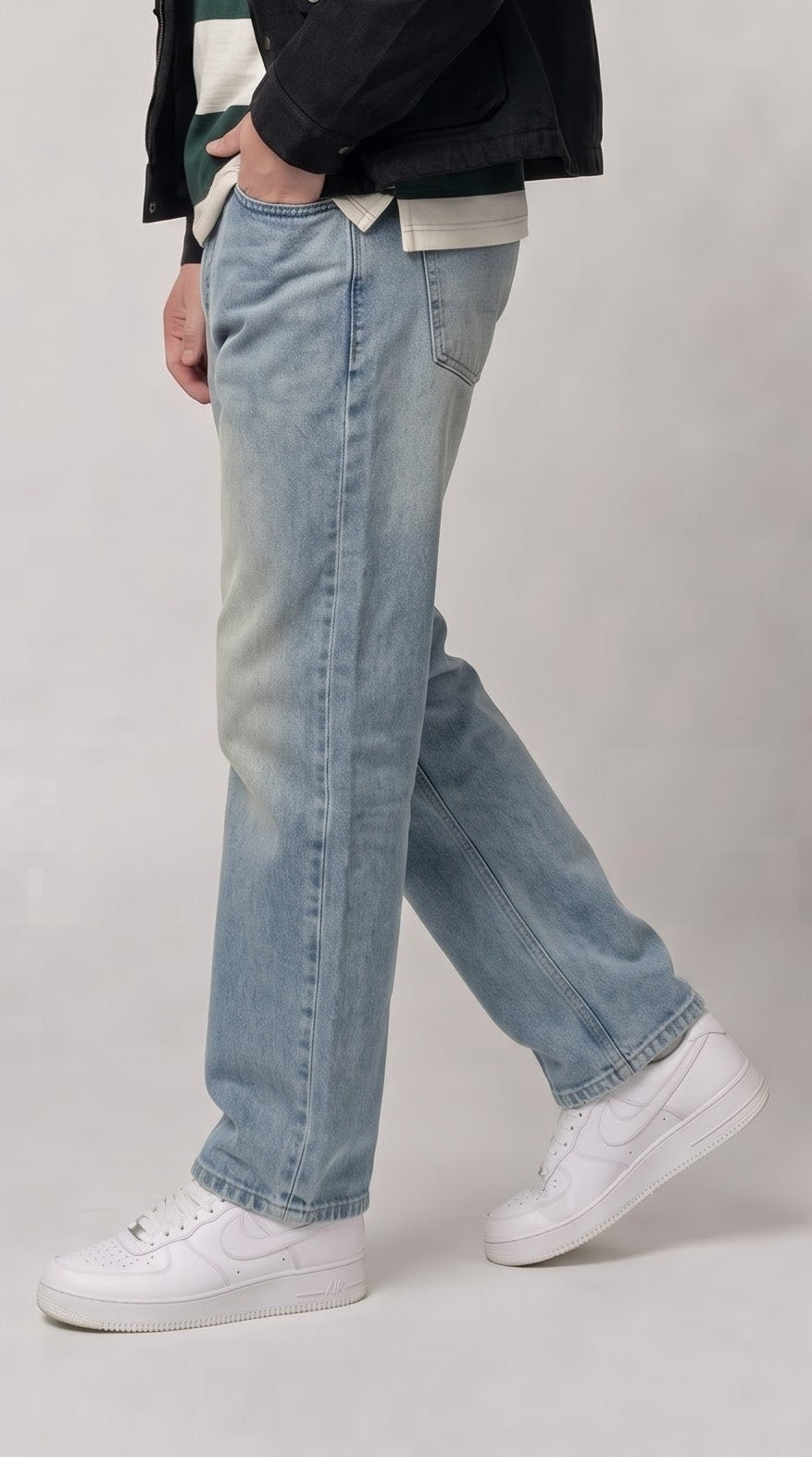 Light Blue Straight Fit Jeans