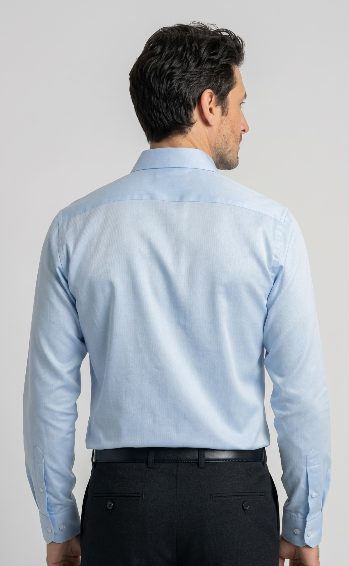Light Blue Satin Regular Fit Shirt