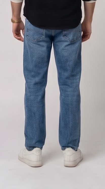Mid Blue Wash Mom Fit Jean