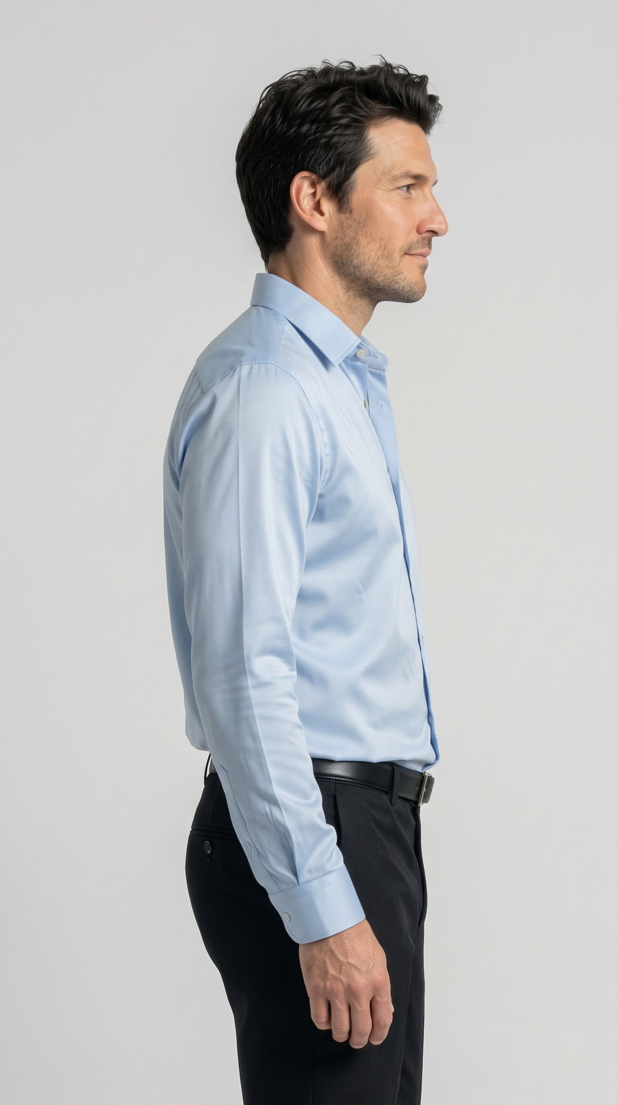 Light Blue Satin Regular Fit Shirt