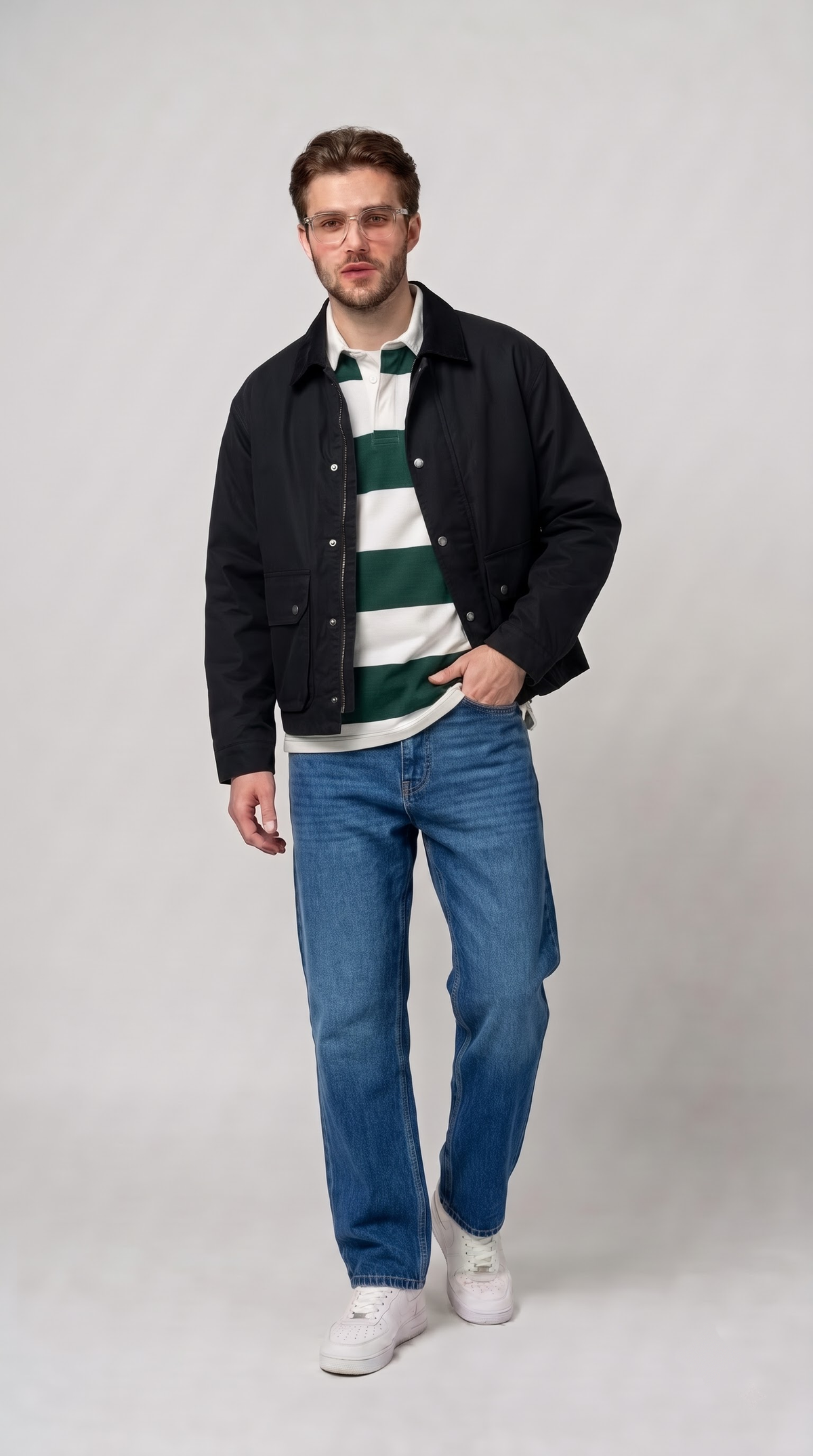 Mid Blue Straight Fit Jeans