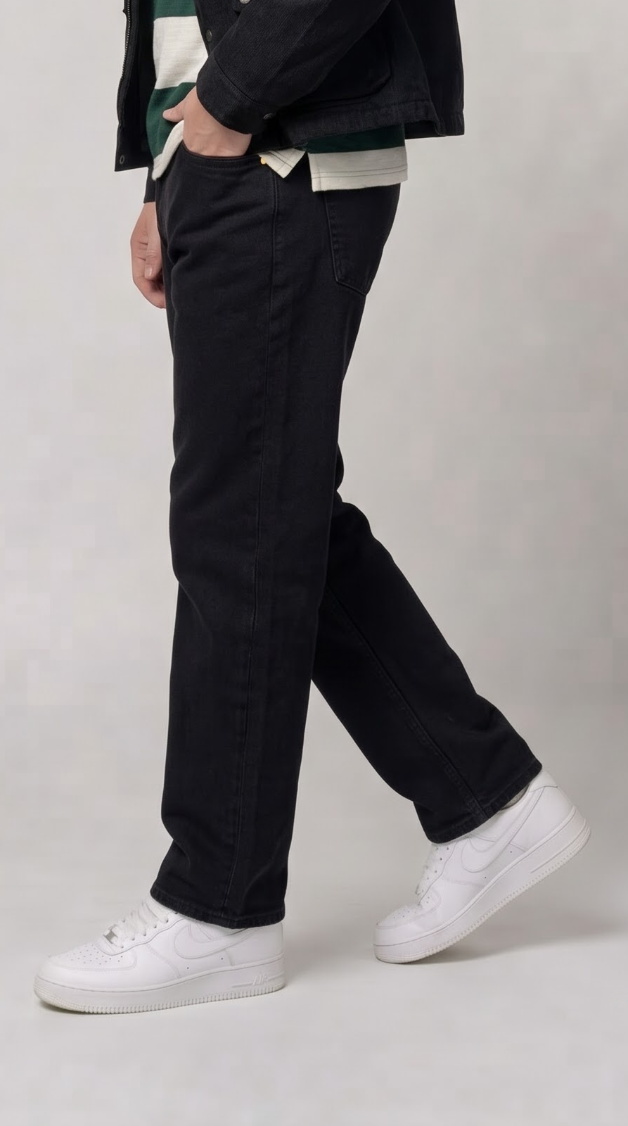 Jet Black Straight Fit Jeans