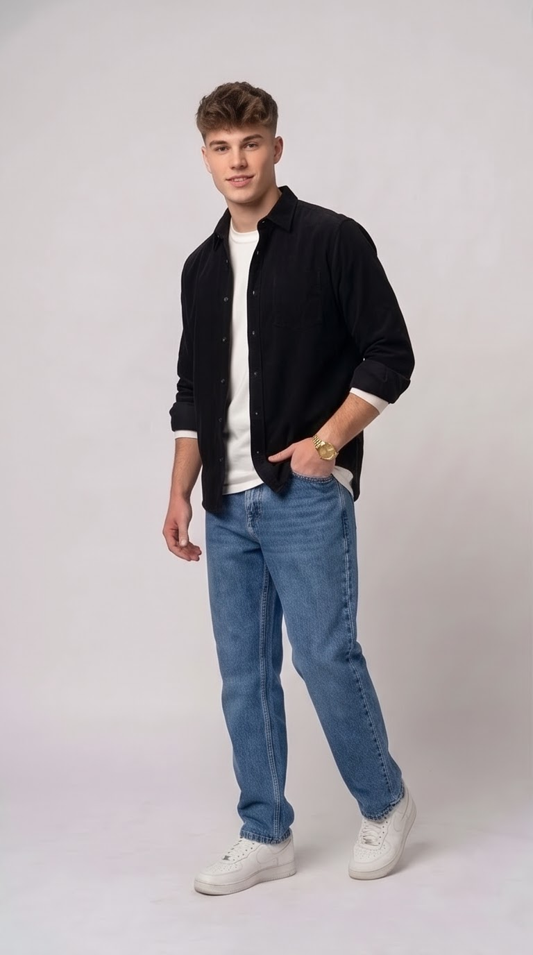 Mid Blue Wash Mom Fit Jean