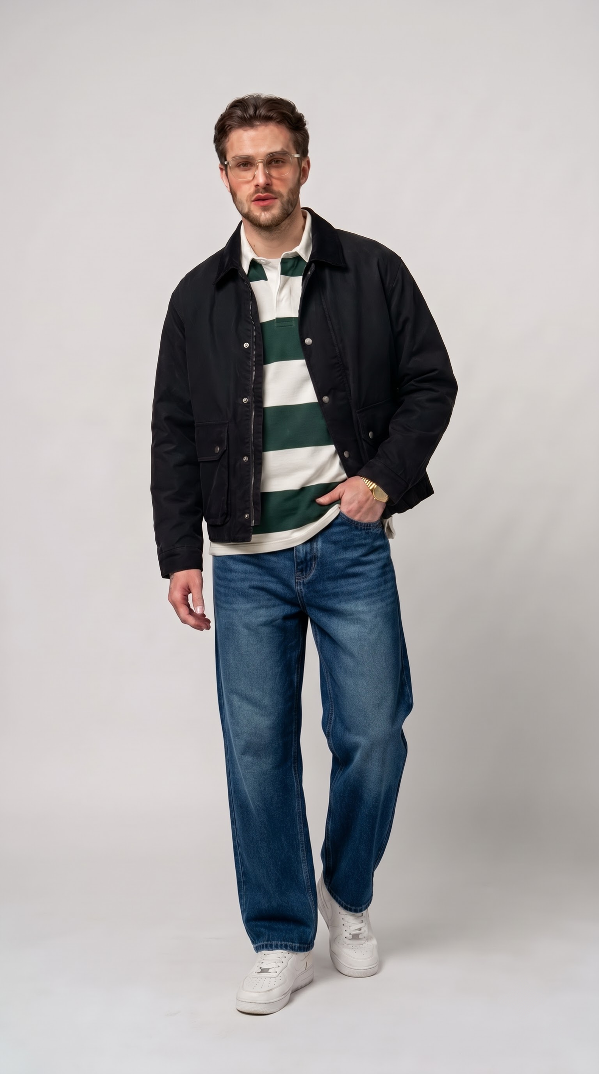 Dark Wash Straight Fit Jeans