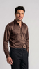 Brown Satin Regular Fit Shirt