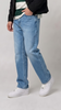 Light Blue Stone Wash Straight Fit Jeans