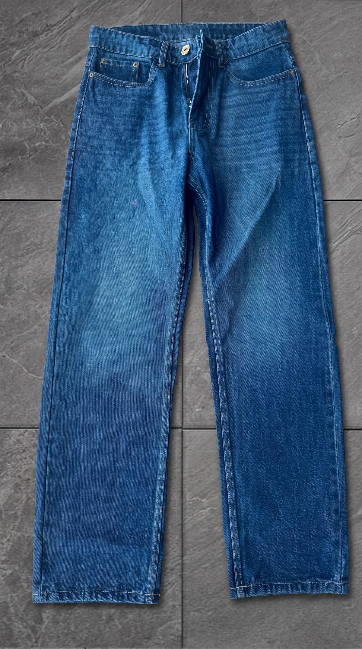 Mid Blue Straight Fit Jeans