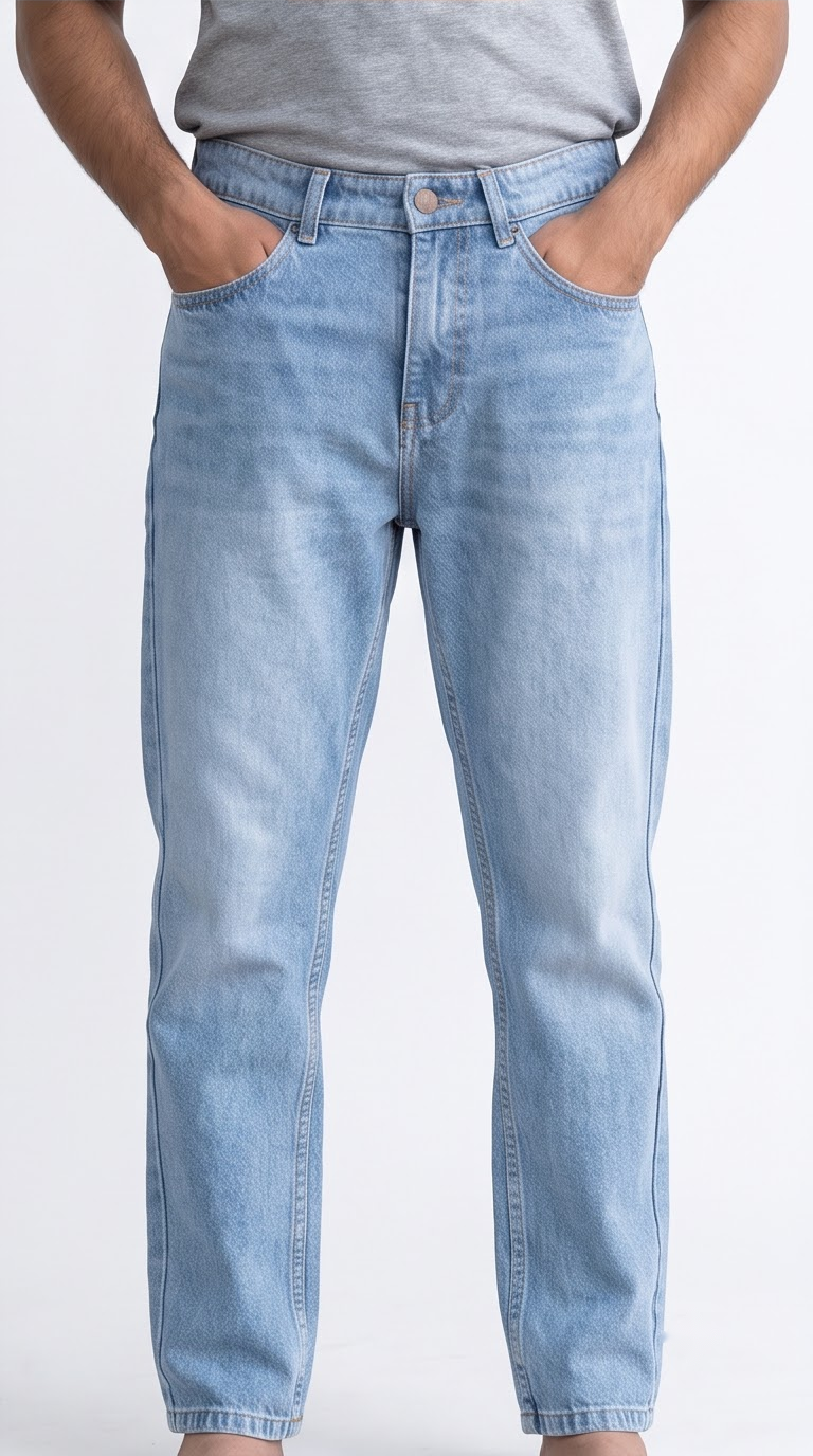 Ice Blue Wash Mom Fit Jean