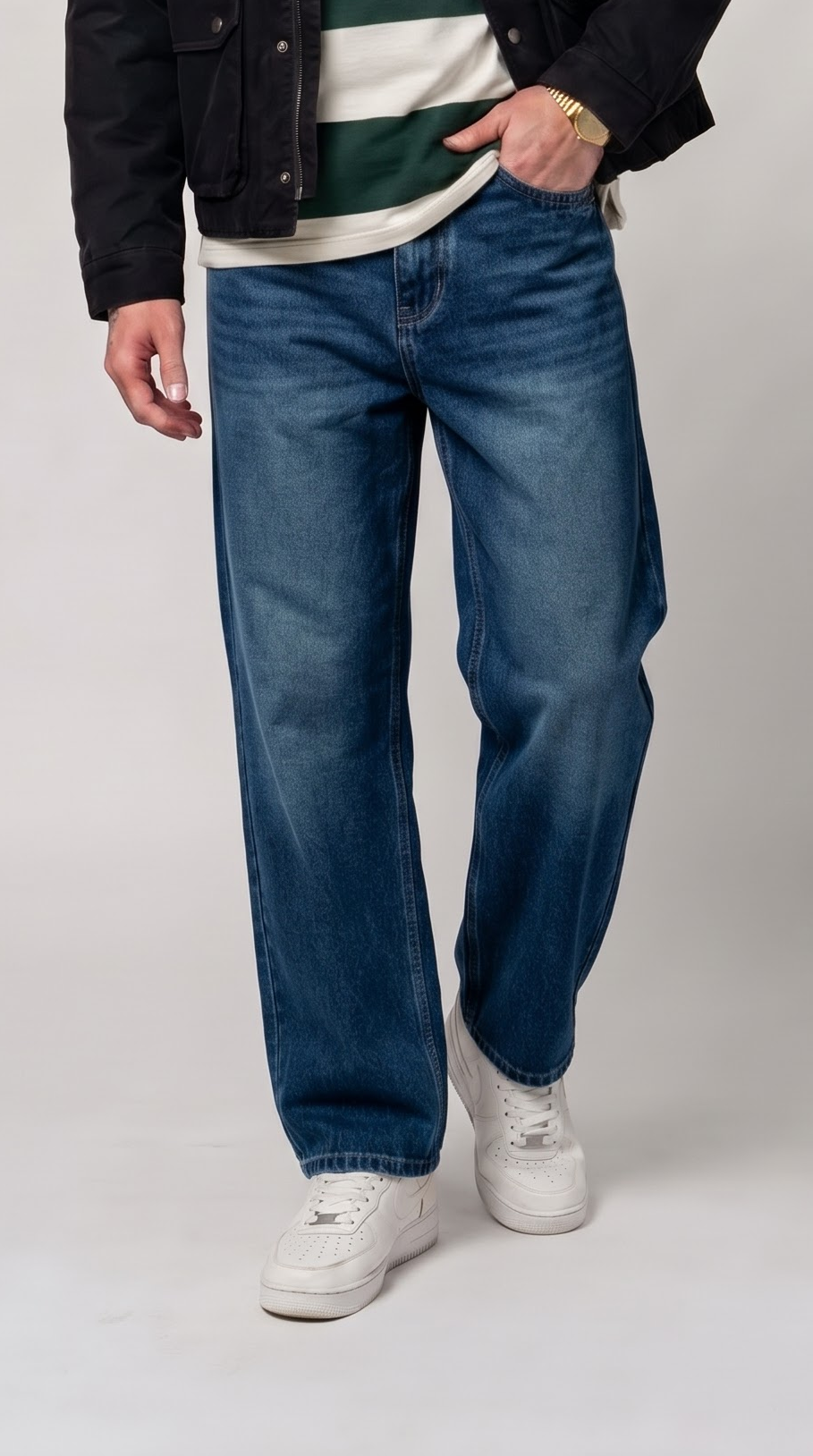 Dark Wash Straight Fit Jeans