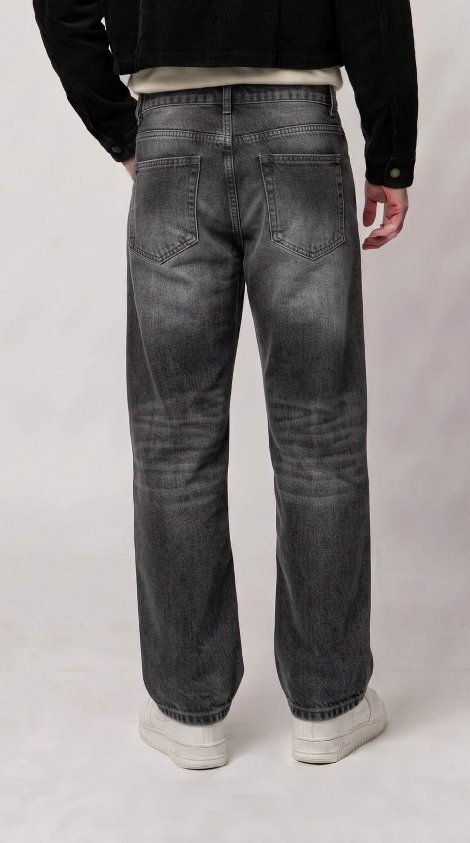 Black Grey Fade Straight Fit Jeans