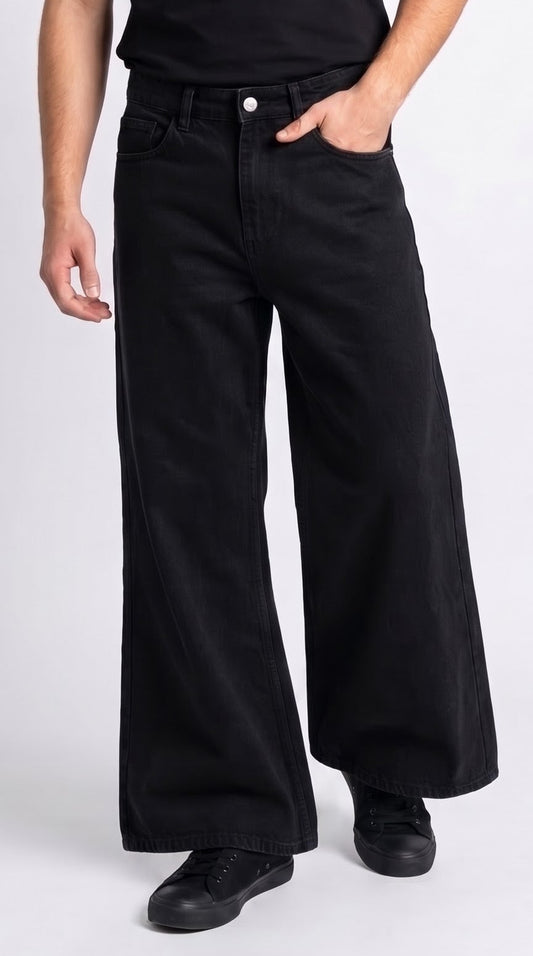 Black Wide Leg Denim