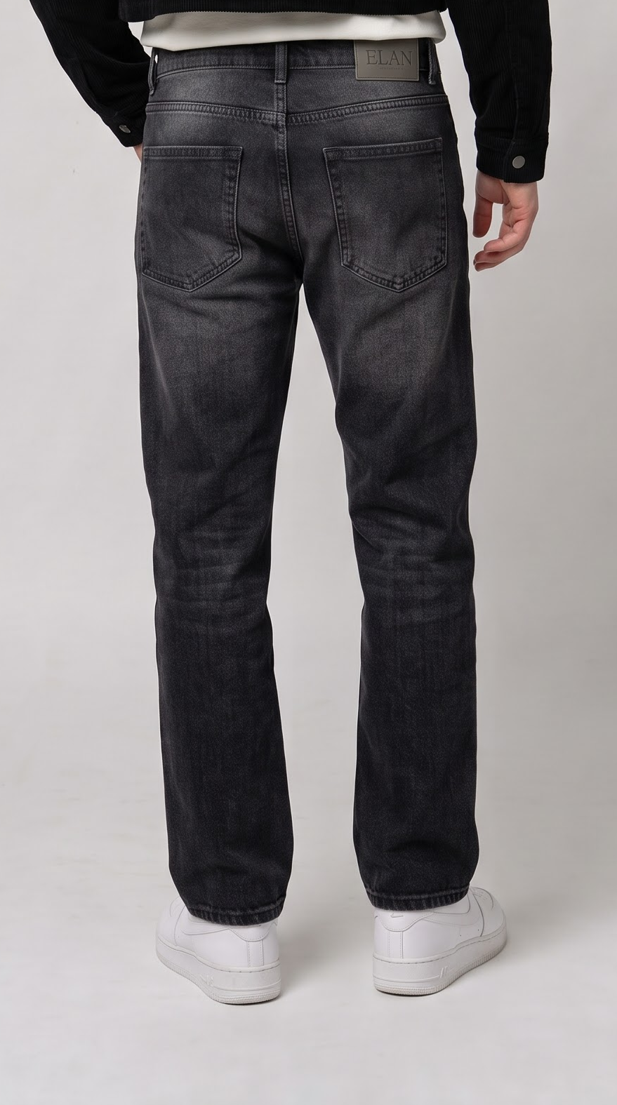 Black Scratch Straight Fit Jeans